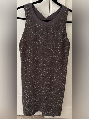 Sleeveless Charcoal Polka Midi Dress